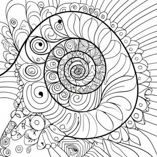Fibonacci-Spirale Ausmalbild | Fibonacci Ausmalbild