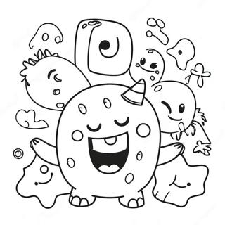 Niedliche Monsterbuchstaben Ausmalbild | Monster Buchstaben Ausmalbild
