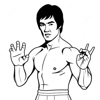 Bruce Lee in Aktion Ausmalbild | Bruce Lee Ausmalbild