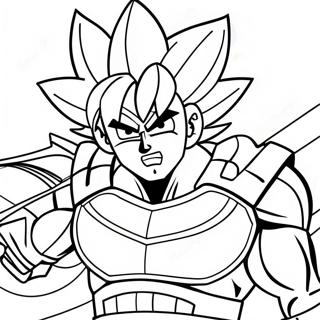 Bardock in Kampfpanzer Ausmalbild | Bardock Ausmalbild