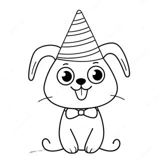 Niedlicher Lolbit mit Partykappe Ausmalbild | Lolbit Ausmalbild