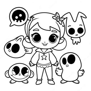 Vampirina mit gruseligen Freunden Ausmalbild | Vampirina Ausmalbild