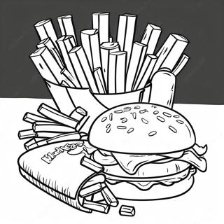 Whataburger mit Pommes Ausmalbild | Whataburger Ausmalbild