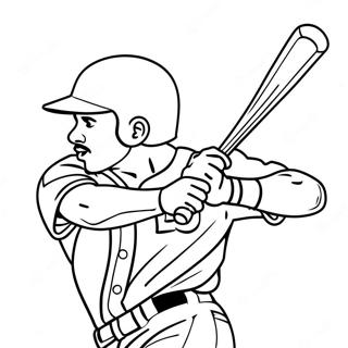 Mookie Betts mit schwingendem Schläger Ausmalbild | Mookie Betts Ausmalbild