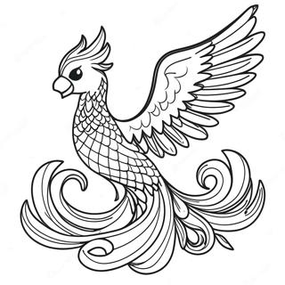 Majestätischer Phönix Aufstieg Ausmalbild | Phönix Ausmalbild