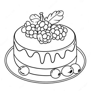 Himbeertorte Ausmalbild | Himbeertorte Erdbeerkuchen Ausmalbild