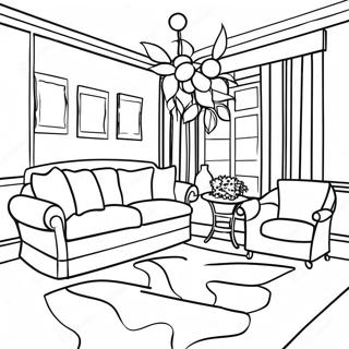 Innendesign Ausmalbild | Innenarchitektur Ausmalbild