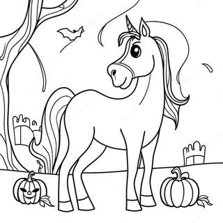 Halloween-Pferd Ausmalbild | Halloween Pferd Ausmalbild