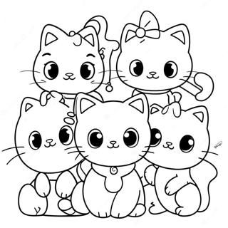 Charmmy Kitty mit Freunden Ausmalbild | Charmmy Kitty Ausmalbild
