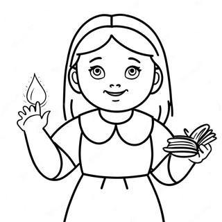 Matilda mit magischen Kräften Ausmalbild | Matilda Ausmalbild