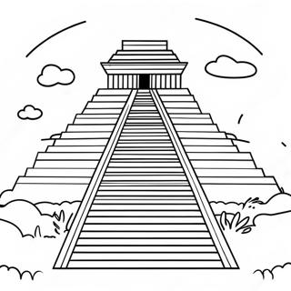 Antike Ziggurat Ausmalbild | Ziggurat Ausmalbild