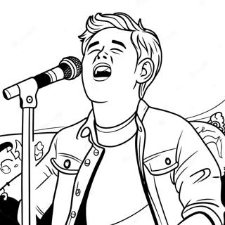 Niall Horan singt auf der Bühne Ausmalbild | Niall Horan Ausmalbild