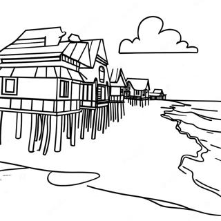 OBX Strand Szene Ausmalbild | OBX Ausmalbild