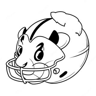 Bucky Badger mit einem Fußball Ausmalbild | Bucky Dachs Ausmalbild