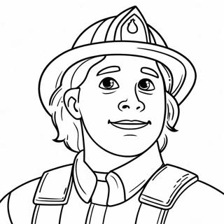 Mutiger Feuerwehrmann Ausmalbild | Ersthelfer Ausmalbild