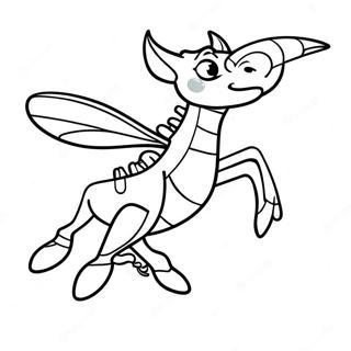 Stinger Flynn hoch in der Luft Ausmalbild | Stinger Flynn Ausmalbild