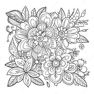 Bullet Journal Blumen Doodle Ausmalbild | Bullet Journal Ausmalbild