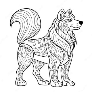 Mythischer Wolf Ausmalbild | Mythologischer Wolf Ausmalbild