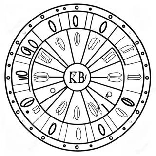Glücksrad Spielbrett Ausmalbild | Glücksrad Ausmalbild