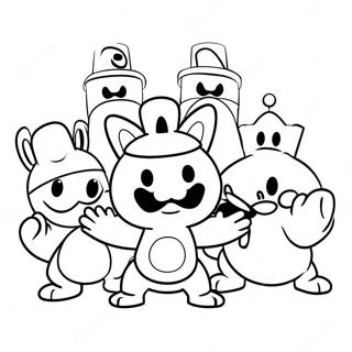 Mario Rabbids Charaktere Ausmalbild | Mario Rabbids Ausmalbild