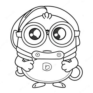 Lustiges Minion Kevin mit Brille Ausmalbild | Minion Kevin Ausmalbild