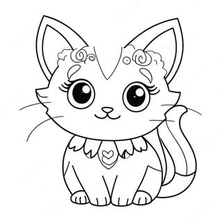 Niedliche Pastell Goth Katze Ausmalbild | Pastell Goth Ausmalbild
