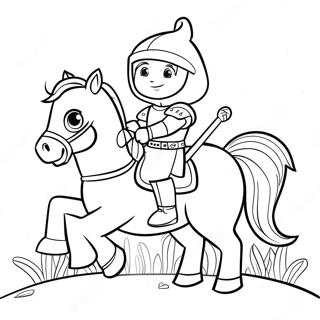 Mike der Ritter auf einem Pferd Ausmalbild | Mike der Ritter Ausmalbild