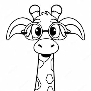 Lustiger Melman mit Brille Ausmalbild | Melman Madagaskar Ausmalbild