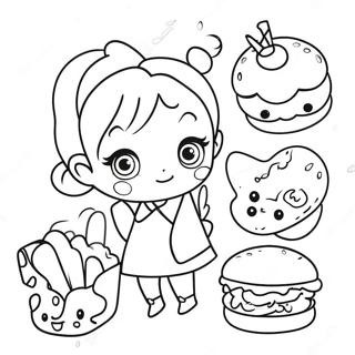 Essen Chibi Ausmalbild | Essen Chibi Ausmalbild
