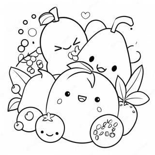 Niedliche Chibi Früchte Ausmalbild | Essen Chibi Ausmalbild