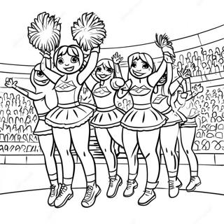 FSU Cheerleader bei der Aufführung Ausmalbild | FSU Ausmalbild