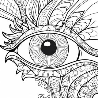 Mystisches Drachenauge Ausmalbild | Drachenauge Ausmalbild