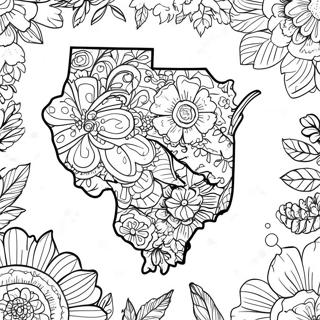 Umriss des Bundesstaates Illinois Ausmalbild | Illinois Ausmalbild