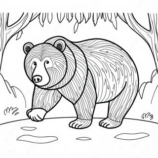 Majestätischer Grizzlybär Ausmalbild | Realistischer Bär Ausmalbild