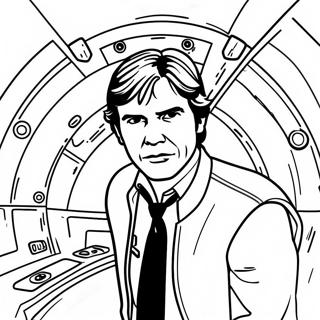 Han Solo im Millennium Falken Ausmalbild | Han Solo Ausmalbild