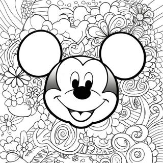 Fröhliches Mickey Mouse Gesicht Ausmalbild | Mickey Maus Gesicht Ausmalbild