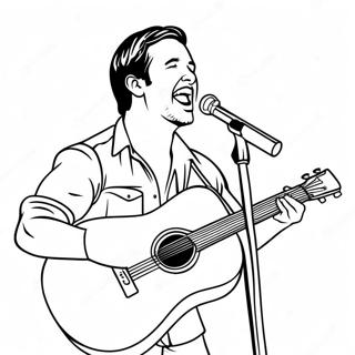 Luke Bryan singt auf der Bühne Ausmalbild | Luke Bryan Ausmalbild