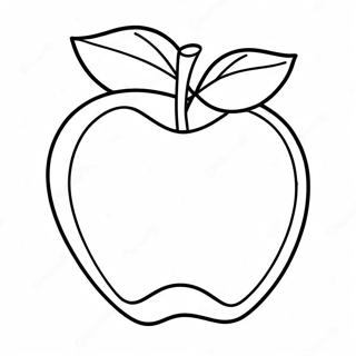 Glänzender roter Apfel Ausmalbild | Roter Apfel Ausmalbild