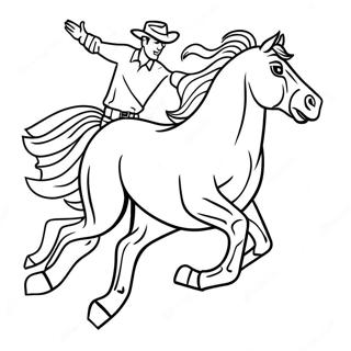 Galoppierendes Westernpferd Ausmalbild | Westernpferd Ausmalbild