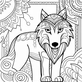 Majestätischer Wolf Geist Tier Ausmalbild | Geist Tier Ausmalbild