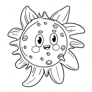 Niedlicher Cartoon-Virus Ausmalbild | Virus Ausmalbild