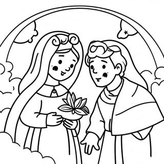 Maria und Joseph Krippenszene Ausmalbild | Maria und Josef Ausmalbild