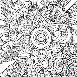 Hippie Trippy Mandala Ausmalbild | Hippie Trippy Ausmalbild