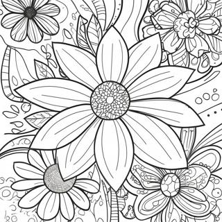 Lebendige Prismacolor-Blumen-Ausmalbild | Prismacolor Ausmalbild