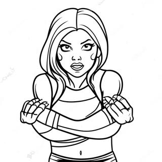Ausmalbild von Alexa Bliss im Wrestling | Alexa Bliss Ausmalbild
