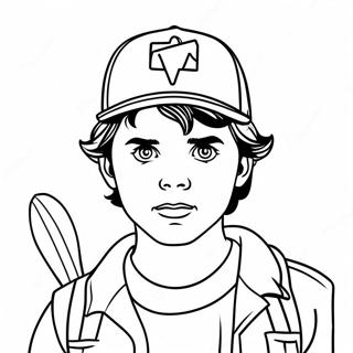 Stranger Things Steve mit Schläger Ausmalbild | Stranger Things Steve Ausmalbild