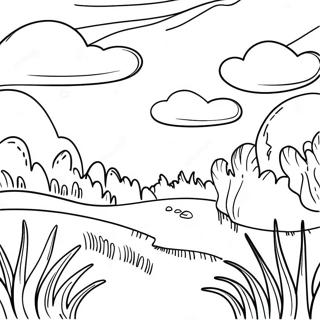 Grasland Landschaft Ausmalbild | Grasland Ausmalbild