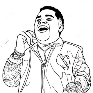 Kevin Gates auf der Bühne Ausmalbild | Kevin Gates Ausmalbild
