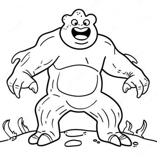Feuriges Lava-Monster in Aktion Ausmalbilder | Lava Monster Ausmalbild