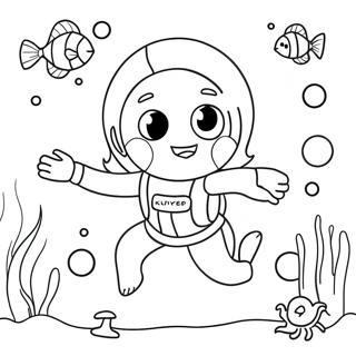 Deema Unterwasserabenteuer Ausmalbilder | Deema Bubble Guppies Ausmalbild